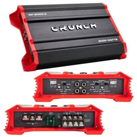 Crunch GP2000.4 4 X 250 At 4 Ohms 2 X 1000W At 4 Ohms Ground Pounder Amplifier